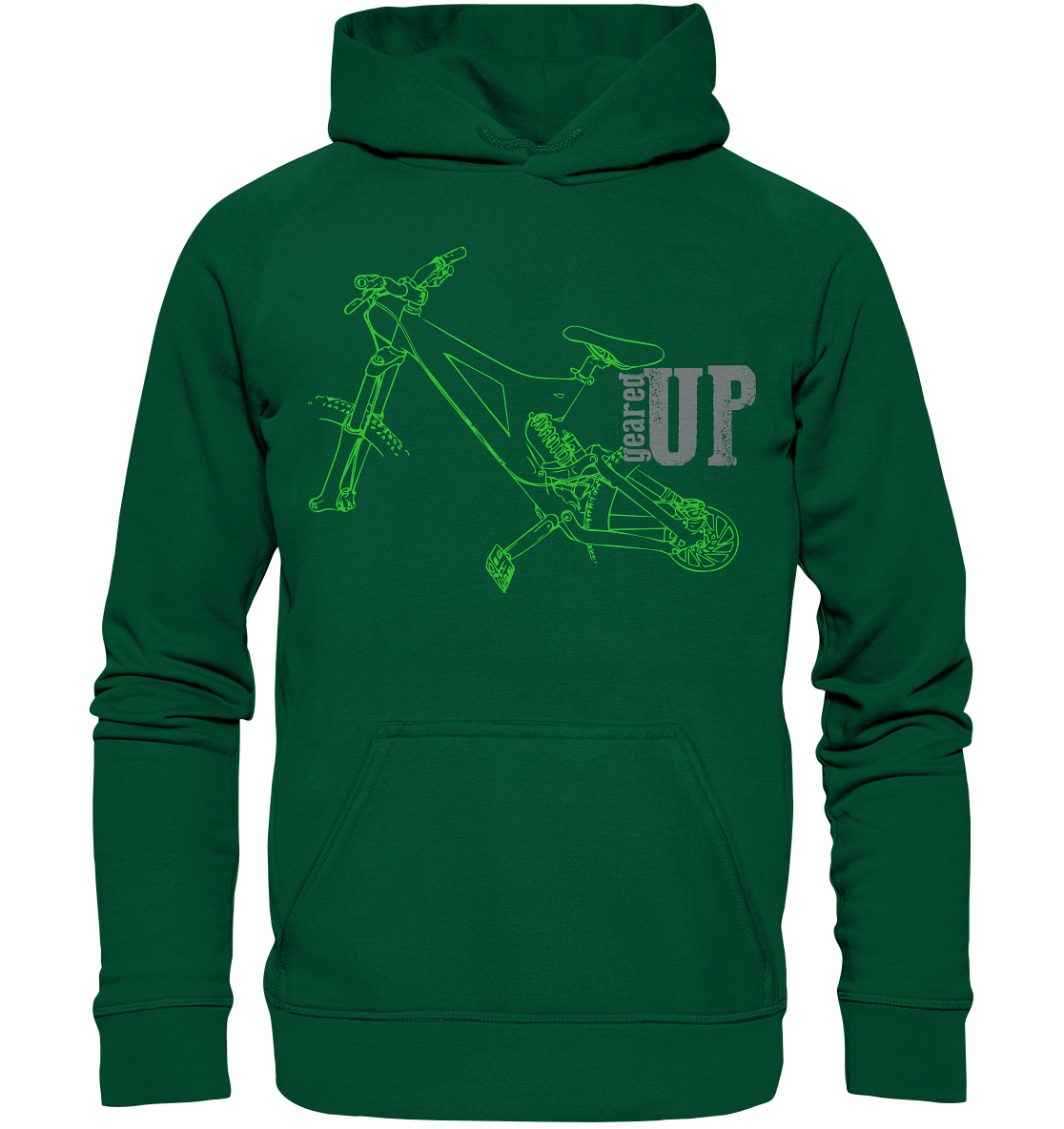 GEARED UP - Downhill Mountain Biking Basic Unisex Reespray Hoodie
