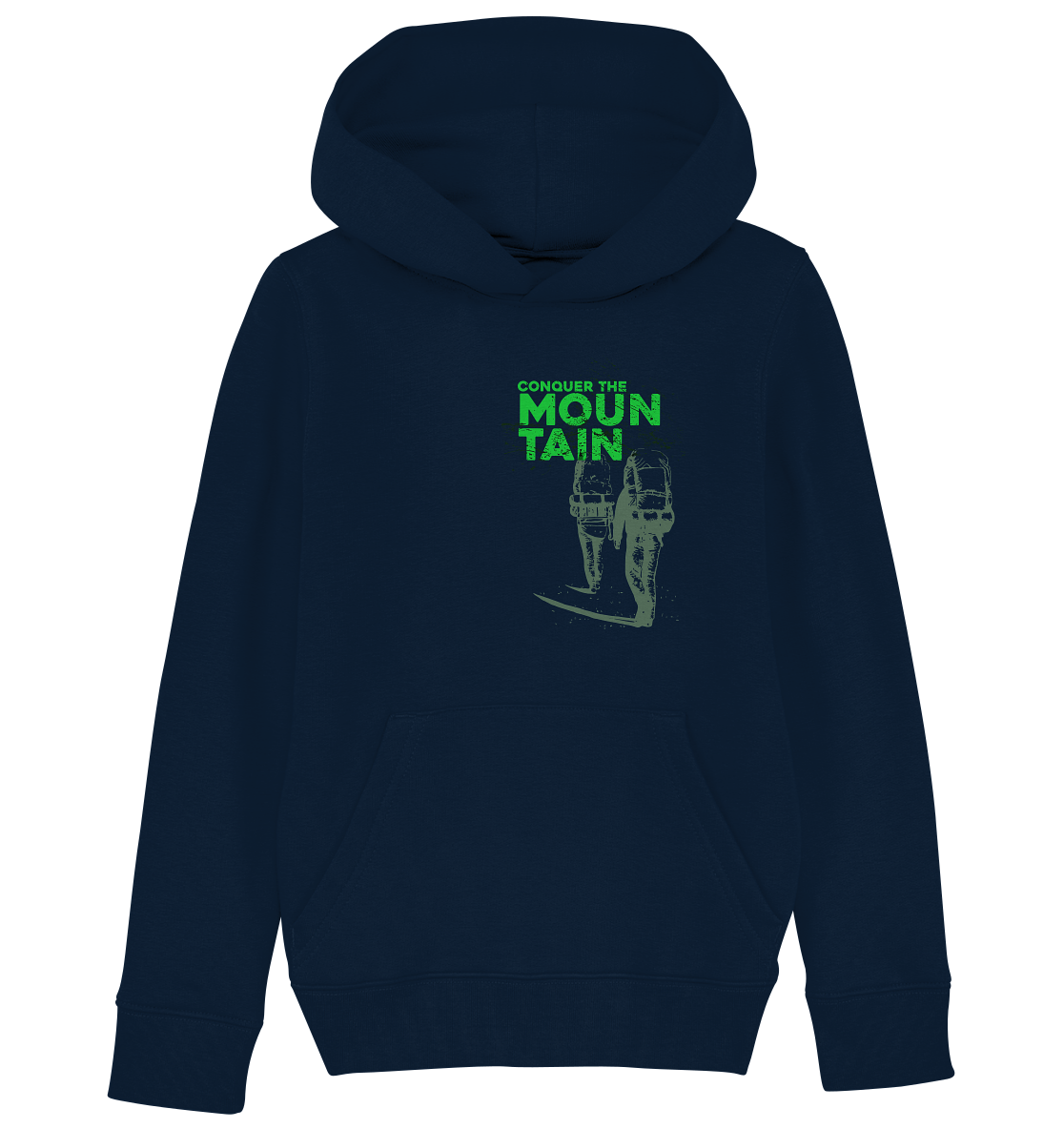 CONQUER THE MOUNTAIN - Mountain Sports Organic Kids Fashion Reespray Hoodie