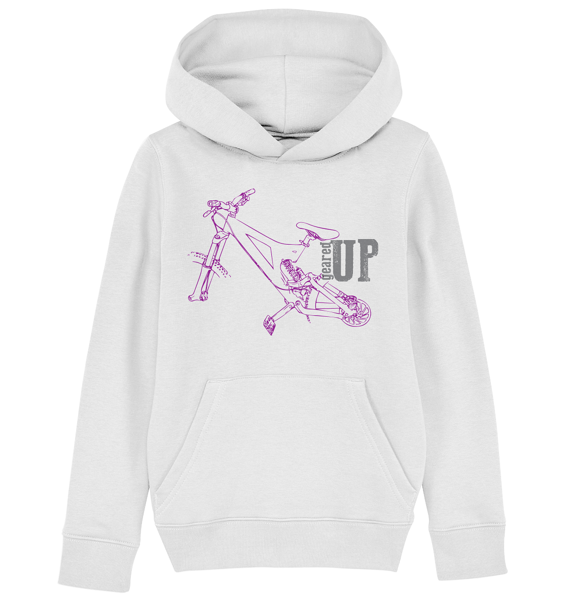 GEARED UP - Downhill Mountain biking Kids Organic Reespray Hoodie
