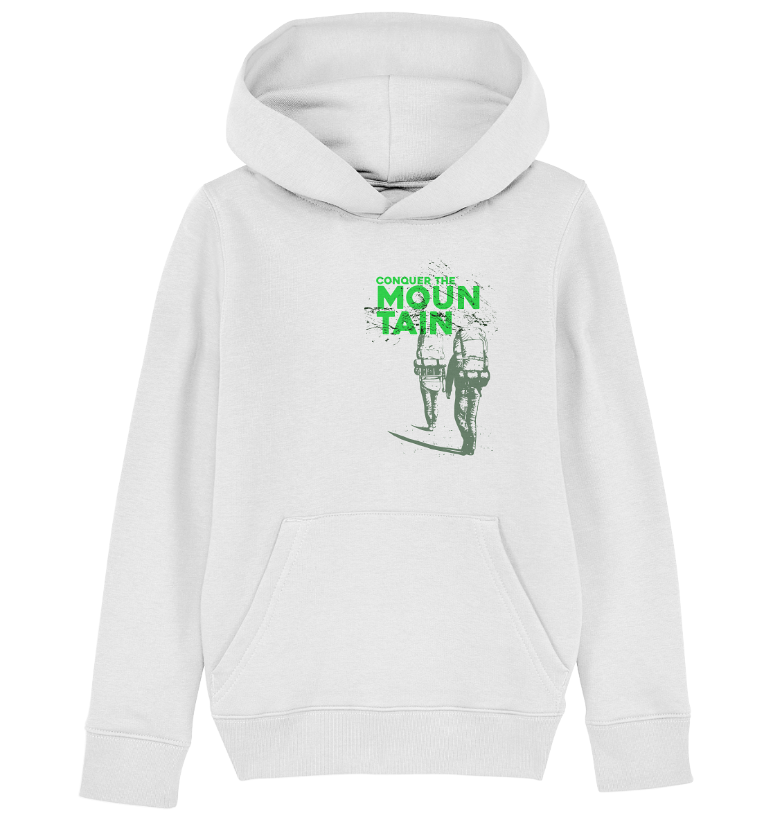 CONQUER THE MOUNTAIN - Mountain Sports Organic Kids Fashion Reespray Hoodie