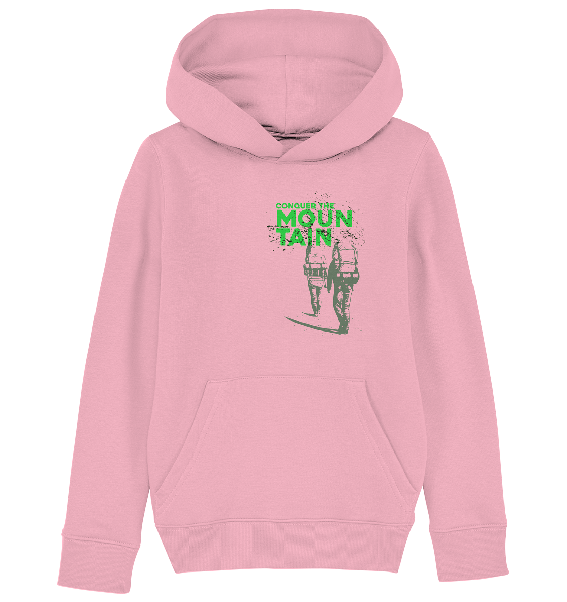 CONQUER THE MOUNTAIN - Mountain Sports Organic Kids Fashion Reespray Hoodie