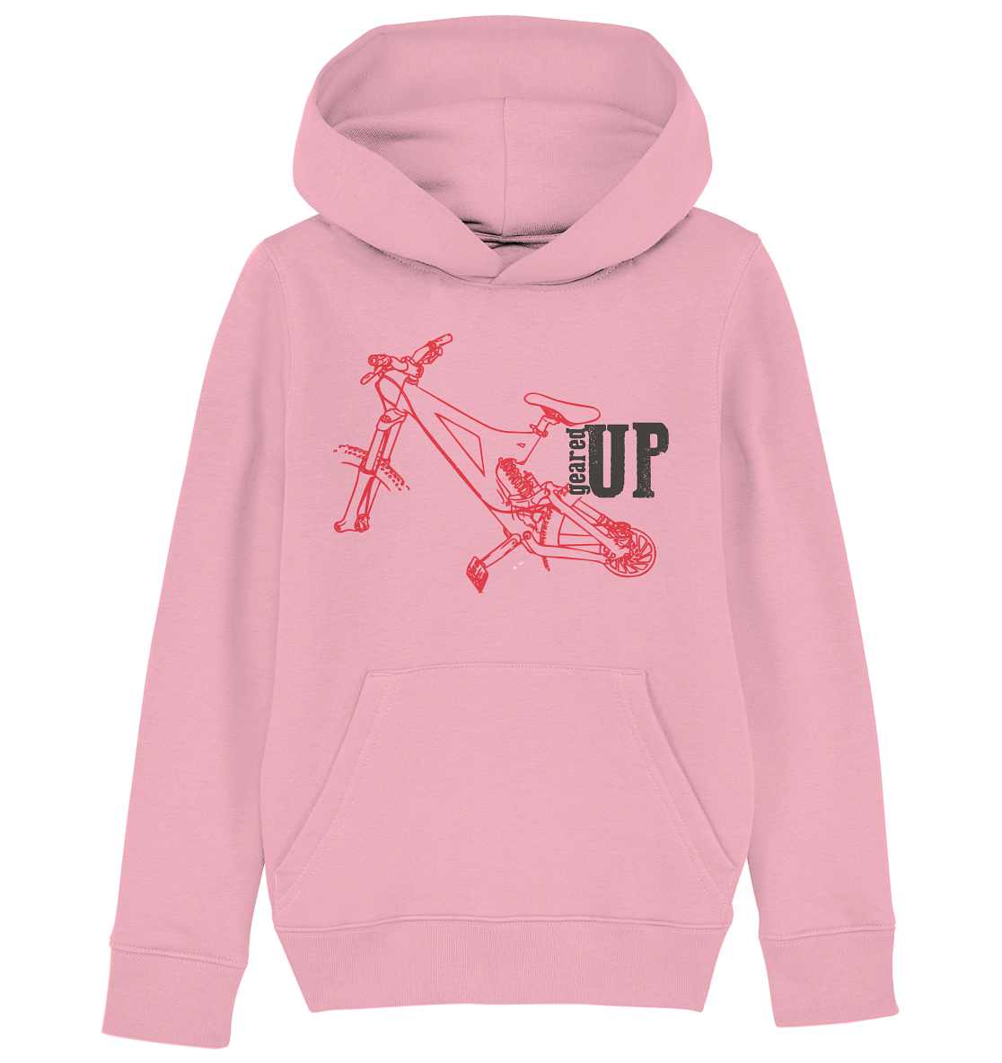GEARED UP - Downhill Mountain biking Kids Organic Reespray Hoodie