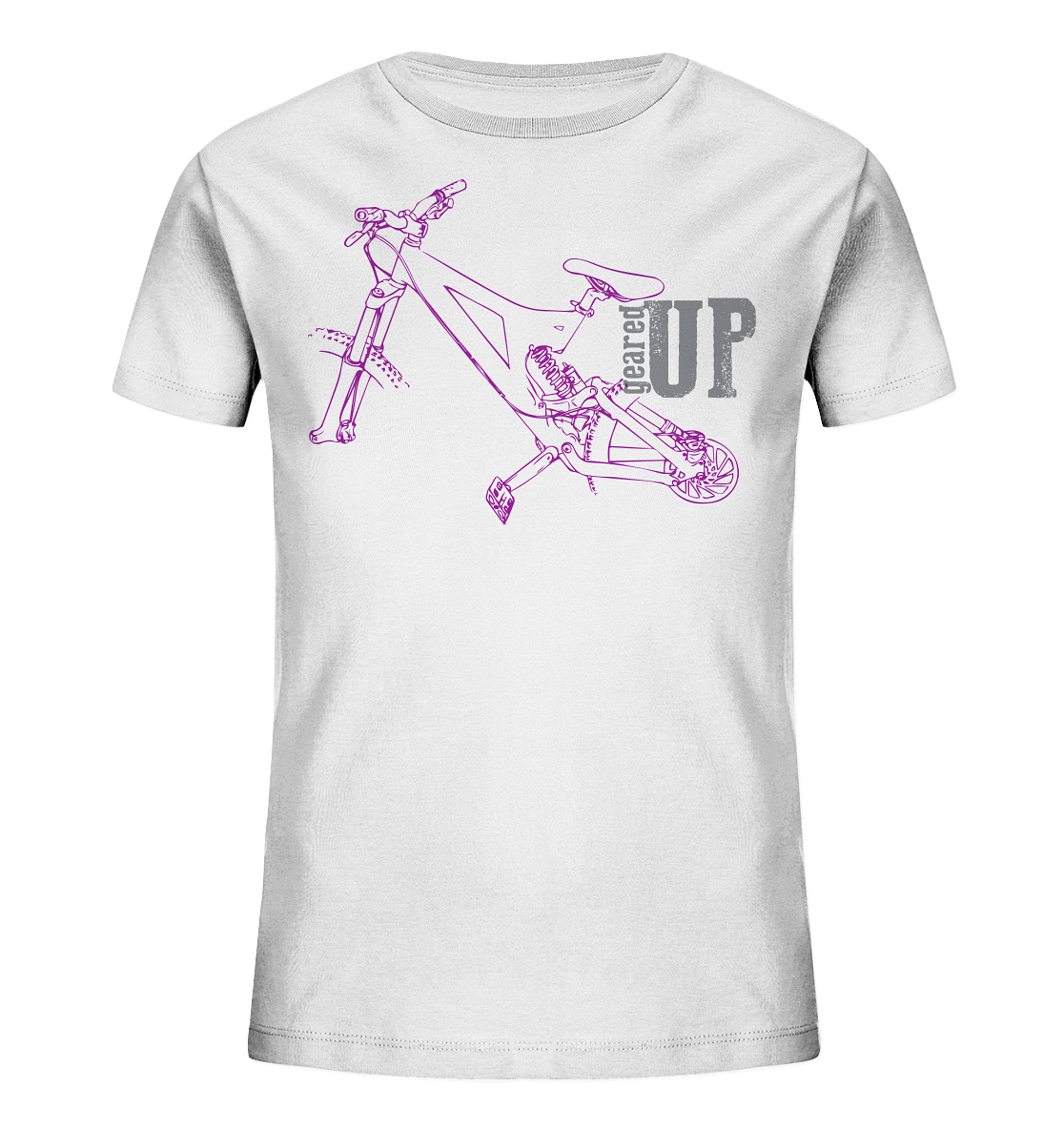 GEARED UP - Kids Mountain Biking Downhill Organic Reespray T-Shirt