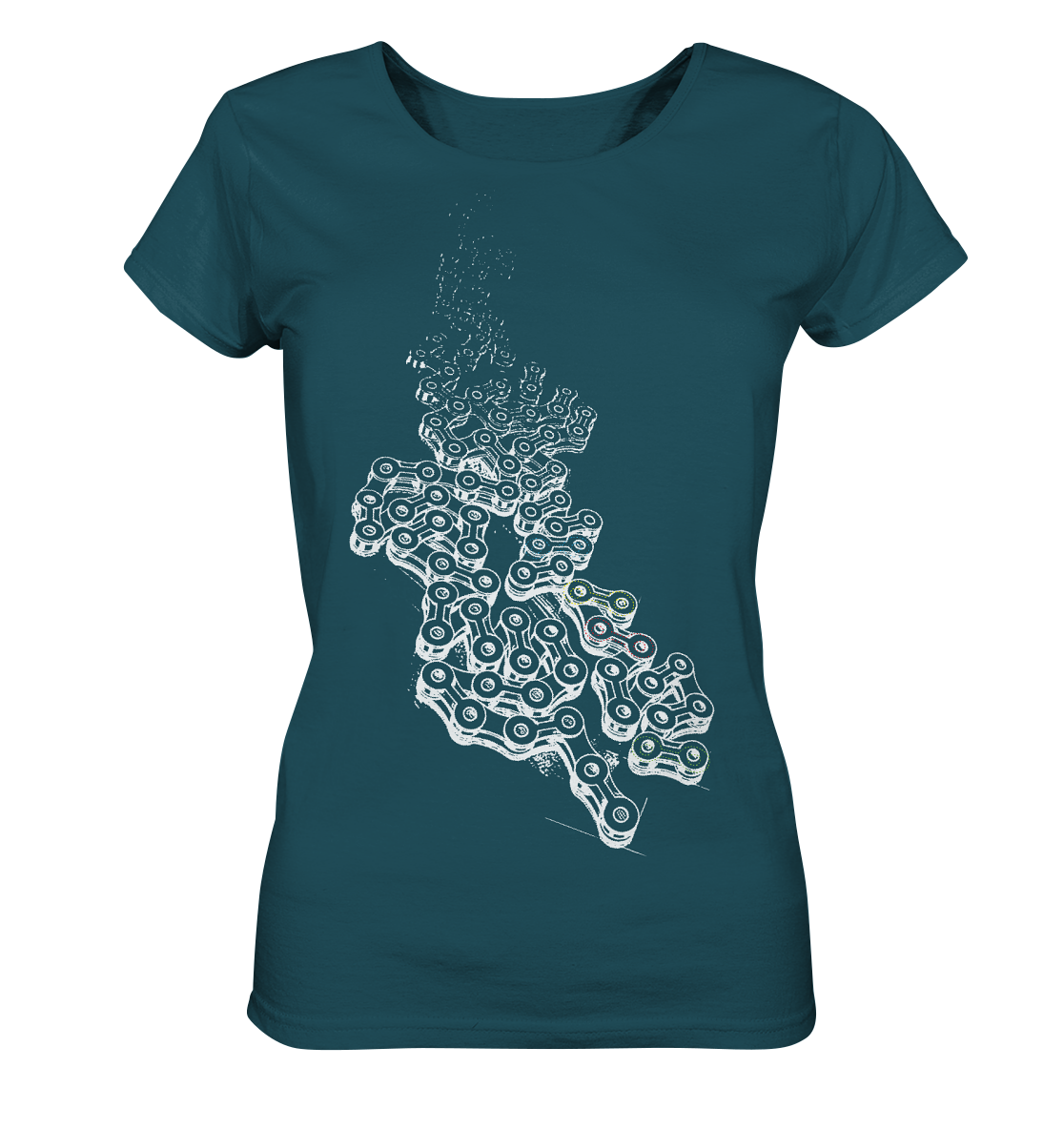 Chain LINKS - Ladies Mountain Biking Organic Reespray T-Shirt