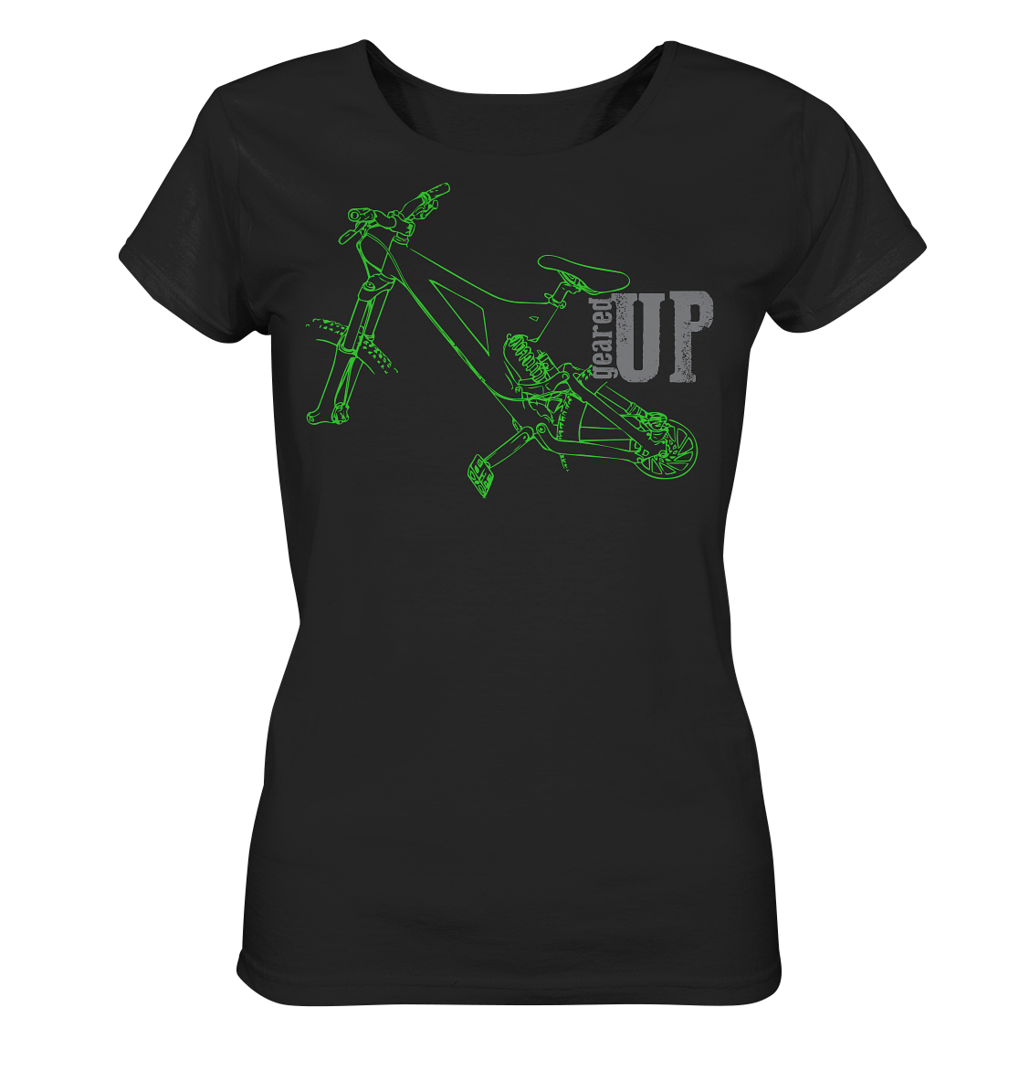 GEARED UP - Mountain Biking downhill Ladies Organic Reespray T-Shirt
