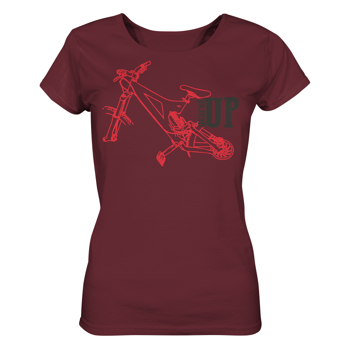 GEARED UP - Mountain Biking downhill Ladies Organic Reespray T-Shirt