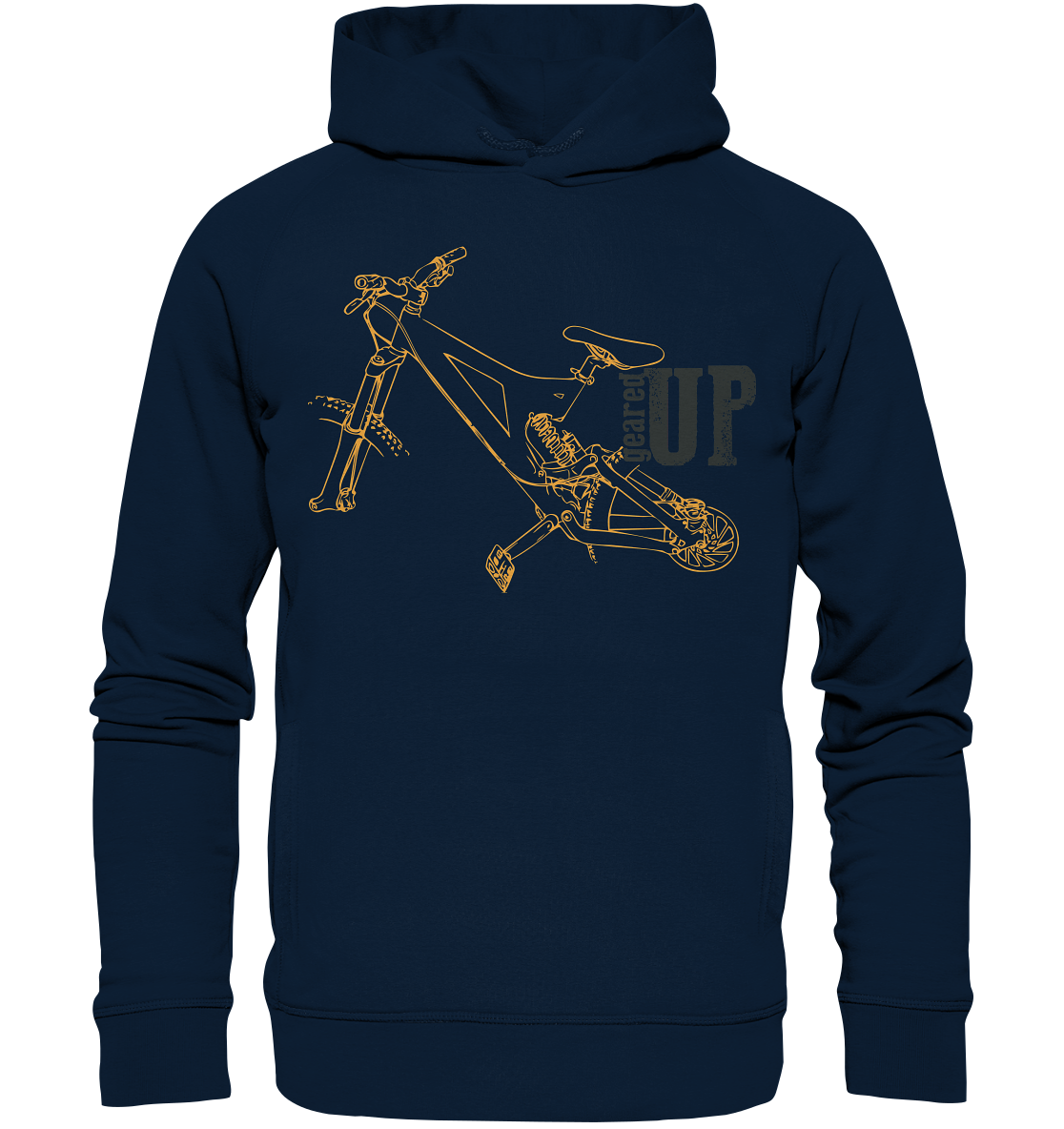 GEARED UP - Mountain Biking Downhill Organic Unisex Reespray Fashion Hoodie