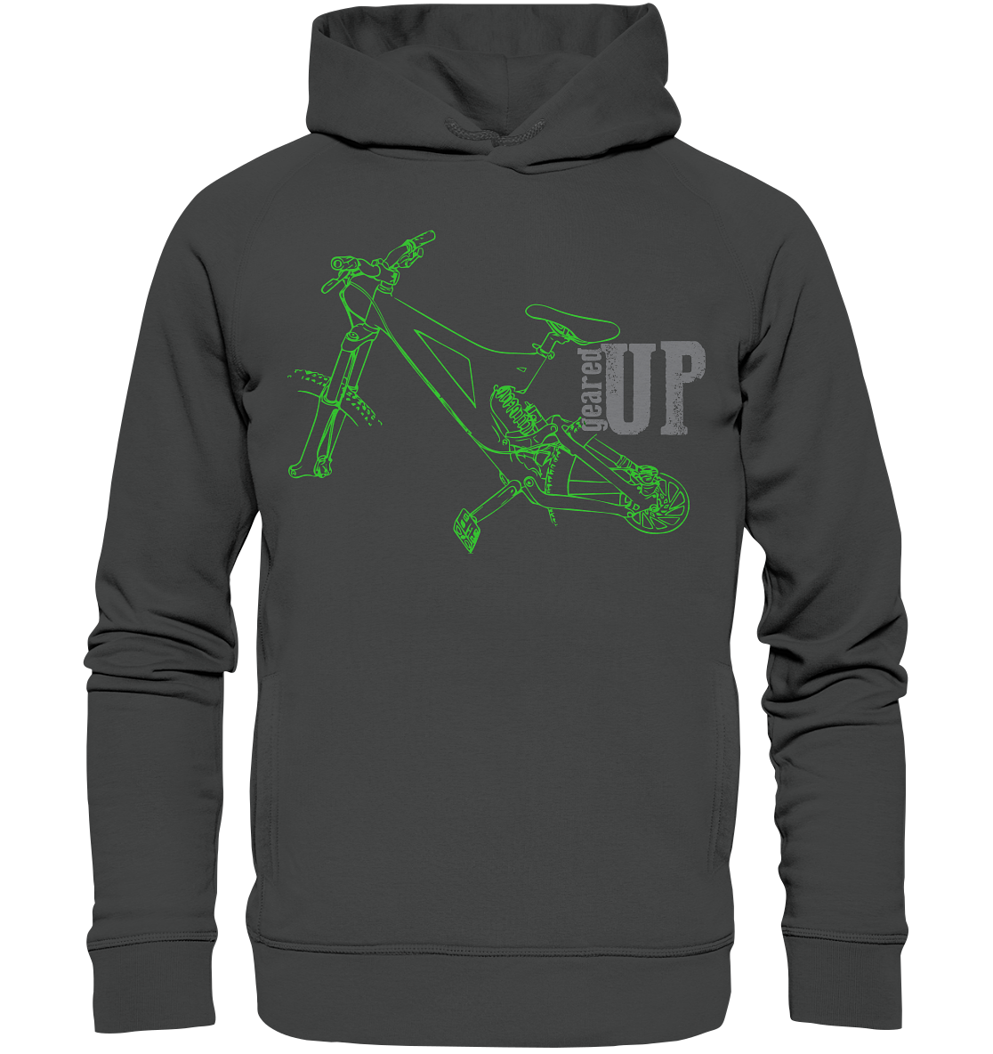 GEARED UP - Mountain Biking Downhill Organic Unisex Reespray Fashion Hoodie