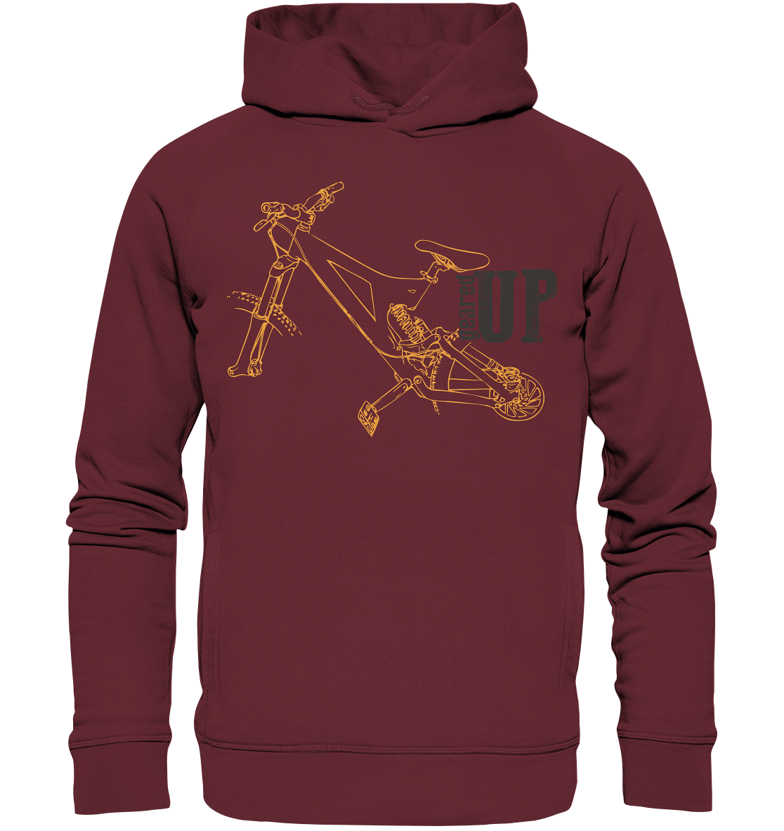 GEARED UP - Mountain Biking Downhill Organic Unisex Reespray Fashion Hoodie