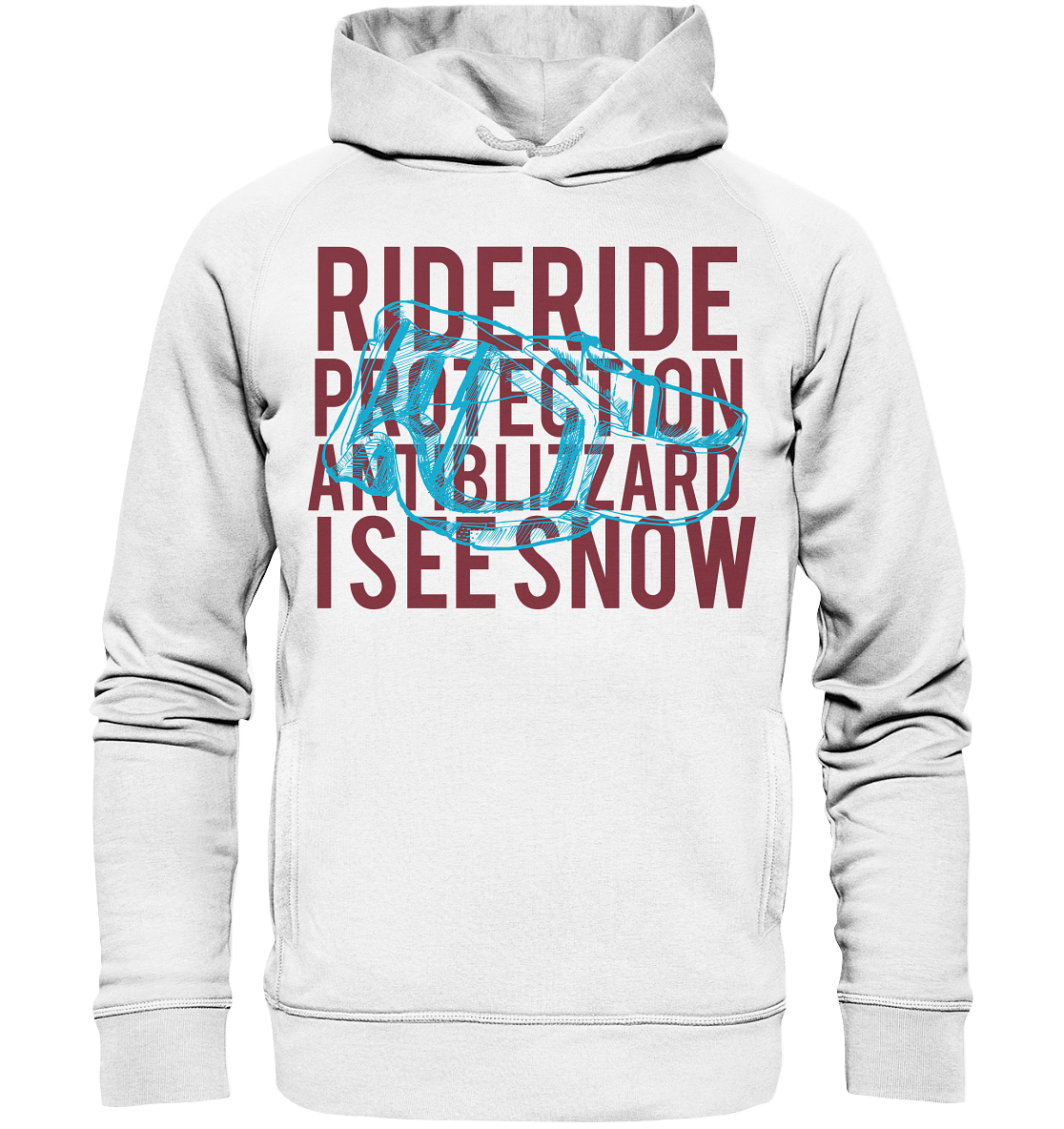 I see snow - Skiing Snowboarding Organic Unisex Reespray Fashion Hoodie