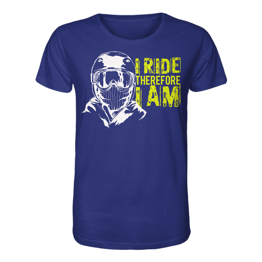 I Ride therefore I am - Organic unisex skiing snowboarding Reespray T-Shirt